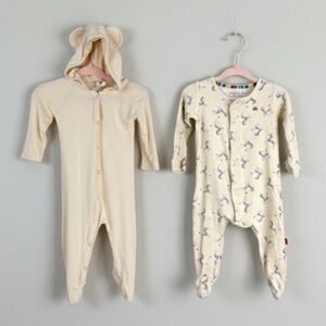Neutral Baby Rompers Kate Quinn Bamboo Bear Ear NB Magnetic Me Organic Zebra 3-6